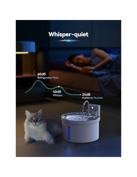 Fuente de Agua Inalámbrica FEELNEEDY 3.5L para Gatos y Perros
