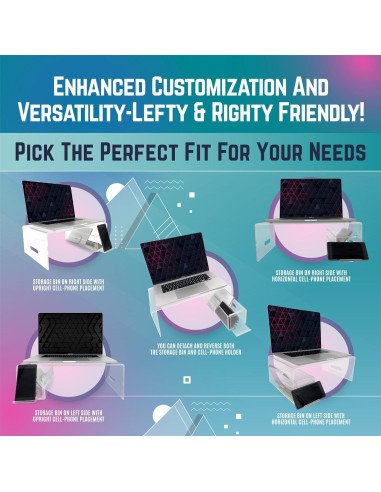 Soporte de Acrílico para Laptop Ahanicorn 16" Ergonométrico