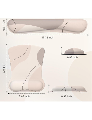 Alfombrilla de Ratón iCasso Ergonómica con Reposamuñecas Marrón