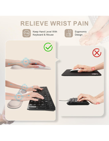 Alfombrilla de Ratón iCasso Ergonómica con Reposamuñecas Marrón