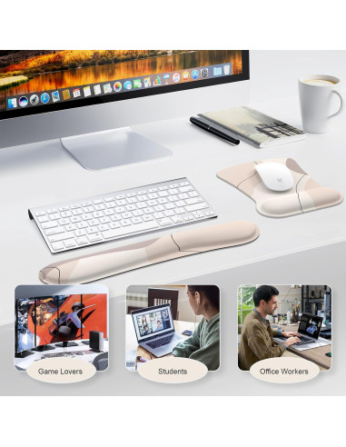 Alfombrilla de Ratón iCasso Ergonómica con Reposamuñecas Marrón