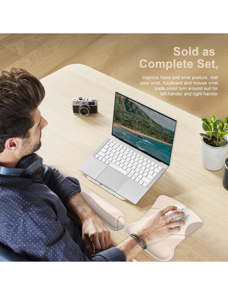 Alfombrilla de Ratón iCasso Ergonómica con Reposamuñecas Marrón