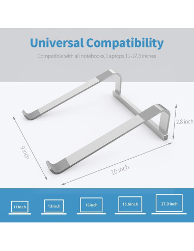 Soporte Ergonómico para Laptop LENRUE Plata 12-16.2"