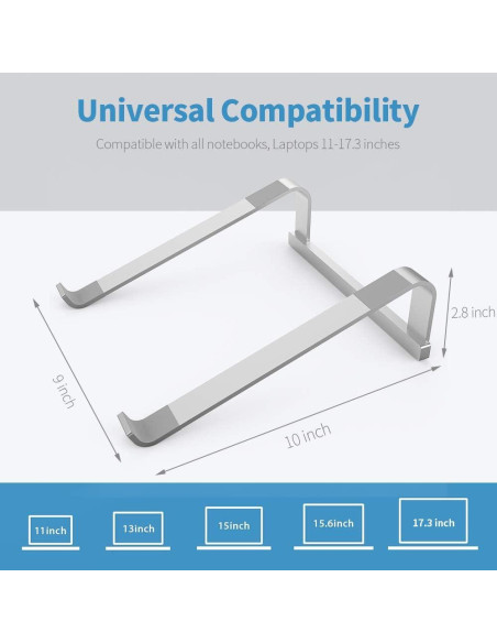 Soporte Ergonómico para Laptop LENRUE Plata 12-16.2"