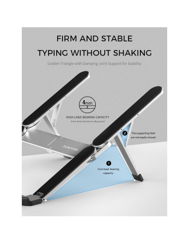 Soporte Plegable para Laptop Junfire - Aluminio Ergonómico 6 Niveles