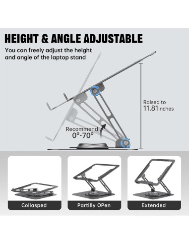 Soporte para Laptop JOYEKY Ajustable 360 Plegable 10-16"
