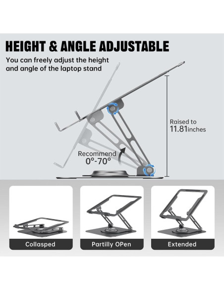 Soporte para Laptop JOYEKY Ajustable 360 Plegable 10-16"