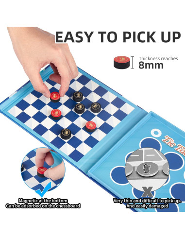 Juego de Mesa 2 en 1 Damas y Tres en Raya TRAVOFUN