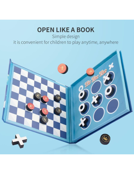 Juego de Mesa 2 en 1 Damas y Tres en Raya TRAVOFUN