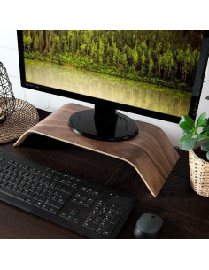 Soporte Elevador de Monitor Kalibri de Madera Nogal 51.3x23.2cm 2