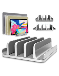 Soporte Ajustable para Laptop TEFONIA, Aluminio Plata, 5 Dispositivos