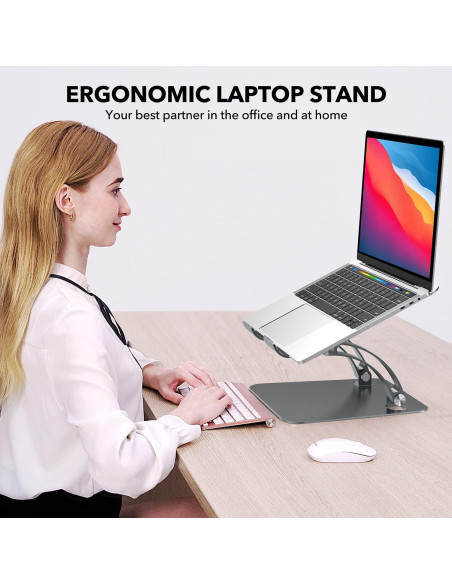 Soporte Ergonómico para Laptop GRSTREE Ajustable Gris