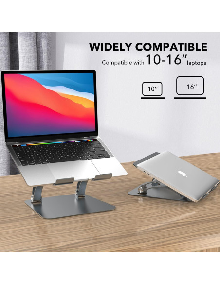 Soporte Ergonómico para Laptop GRSTREE Ajustable Gris