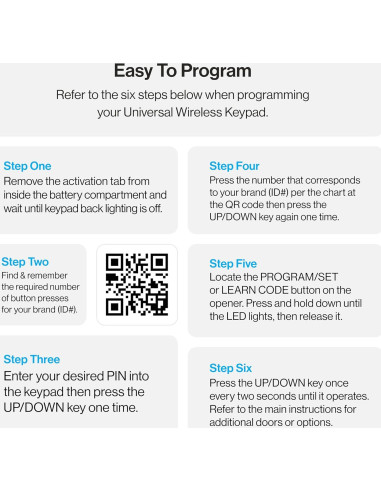Teclado Inalámbrico Universal Genie GUK-R para Garaje