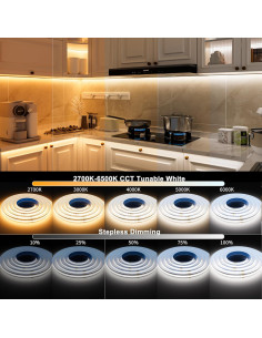 Tira LED COB MIWISE 6.1m 2700K-6500K Regulable con Control Remoto 2