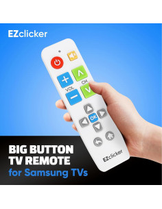 Control Remoto Samsung Blanco Botón Grande Fácil Uso 2
