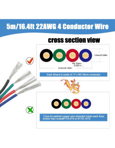 Cable de extensión LED RGB 4 pines Rifachua 5m 22 AWG 2
