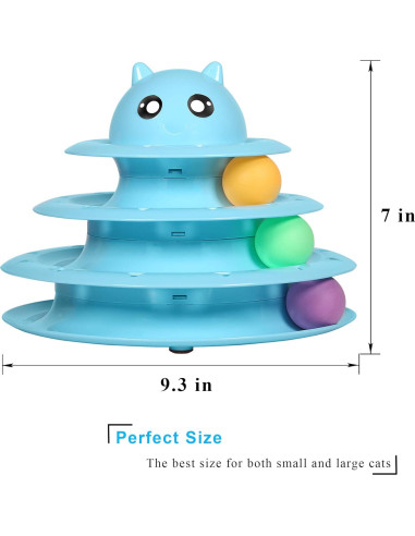 Juguete Interactivo para Gatos UPSKY 3 Niveles Azul