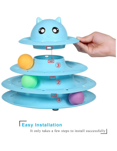 Juguete Interactivo para Gatos UPSKY 3 Niveles Azul