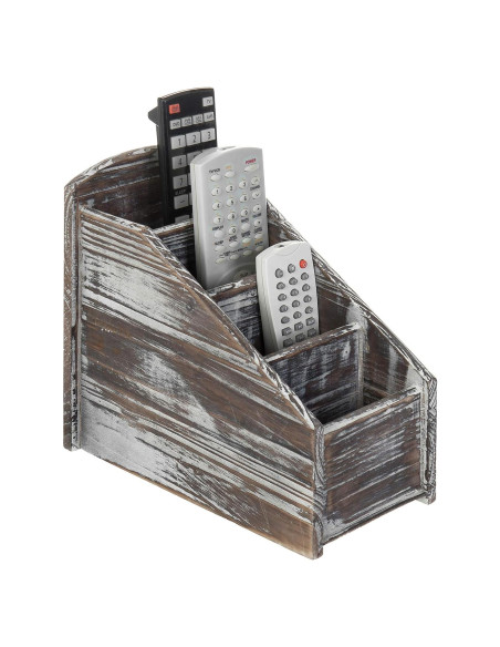 Soporte de Control Remoto de Madera MyGift 4 Compartimentos