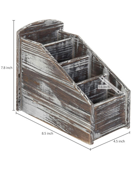 Soporte de Control Remoto de Madera MyGift 4 Compartimentos