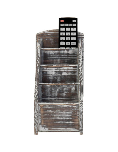 Soporte de Control Remoto de Madera MyGift 4 Compartimentos