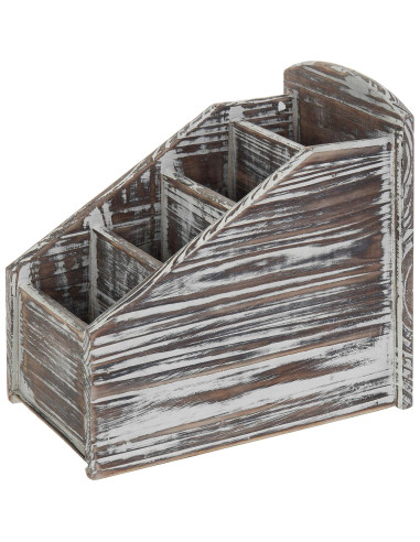 Soporte de Control Remoto de Madera MyGift 4 Compartimentos
