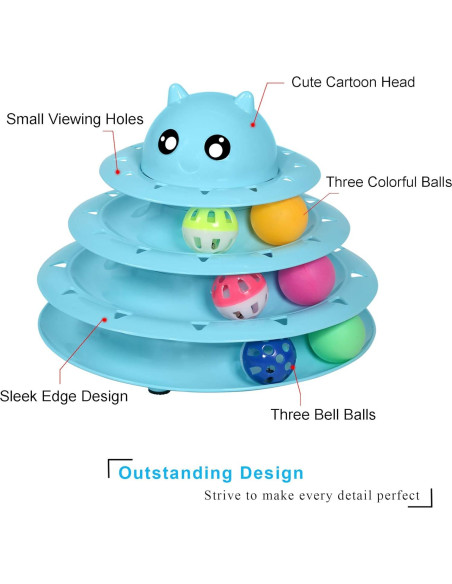 Juguete Interactivo para Gatos UPSKY 3 Niveles Azul