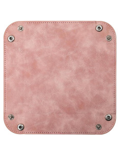 Bandeja de Valet siduater Cuero PU Rosa Piedra 15.2x15.2 cm