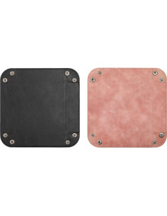 Bandeja de Valet siduater Cuero PU Rosa Piedra 15.2x15.2 cm 2