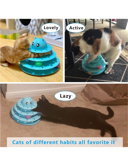Juguete Interactivo para Gatos UPSKY 3 Niveles Azul