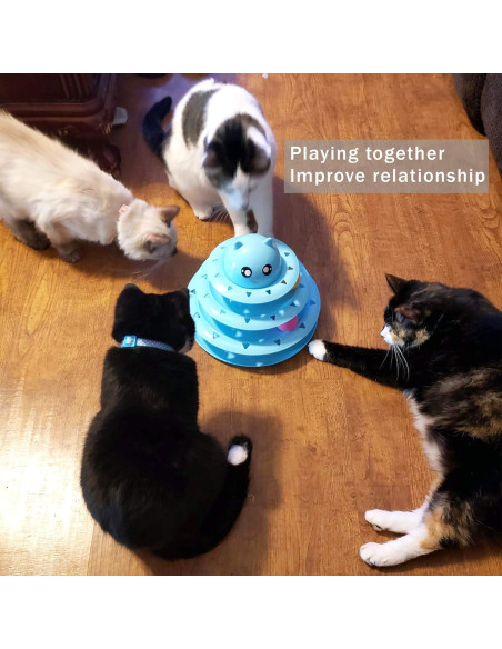Juguete Interactivo para Gatos UPSKY 3 Niveles Azul