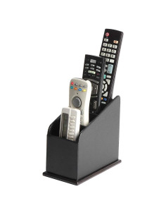 Organizador de Control Remoto JackCube Design Cuero Negro 4 Compartimentos