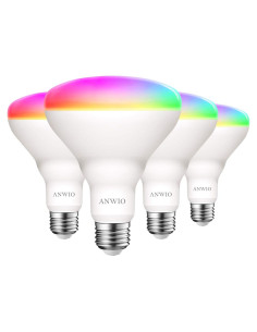 Bombilla Inteligente ANWIO BR30 RGB E26 13W Paquete de 4