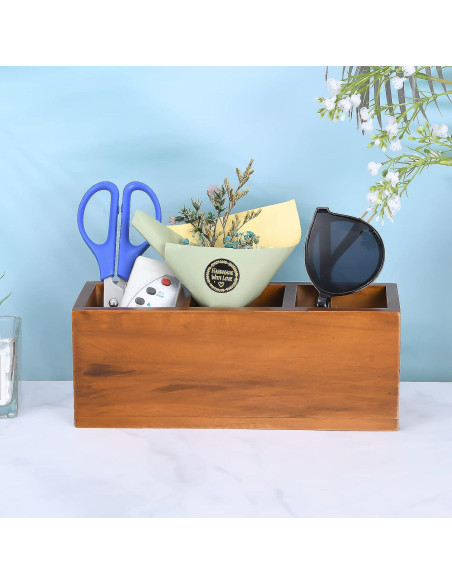 Soporte de Control Remoto de Madera Dedoot 3 Compartimentos