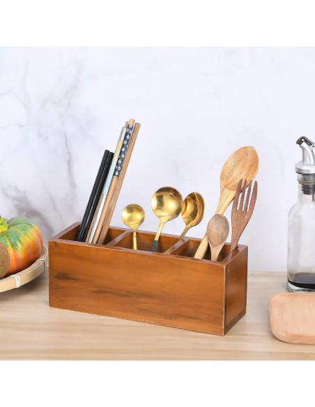 Soporte de Control Remoto de Madera Dedoot 3 Compartimentos