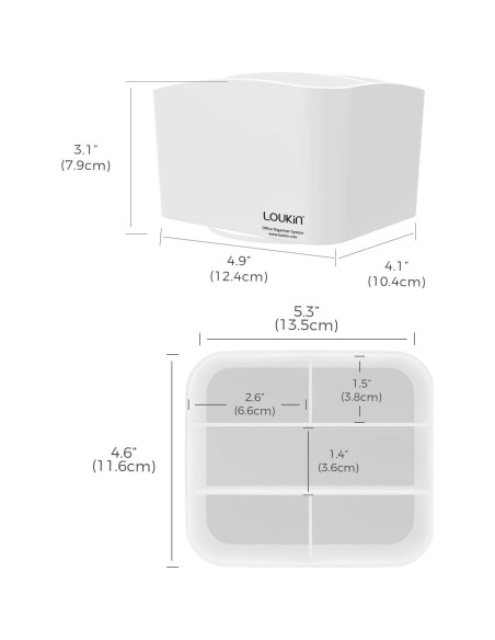 Soporte giratorio para control remoto Loukin blanco 5 compartimentos