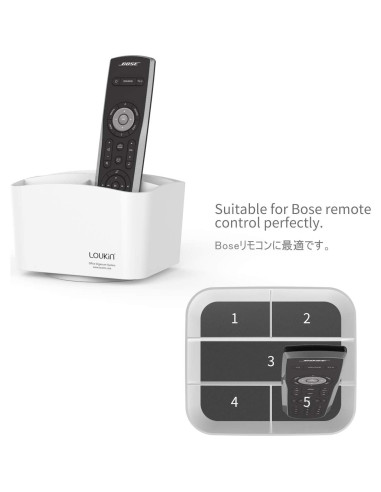 Soporte giratorio para control remoto Loukin blanco 5 compartimentos