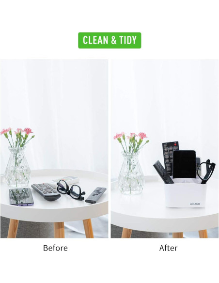 Soporte giratorio para control remoto Loukin blanco 5 compartimentos