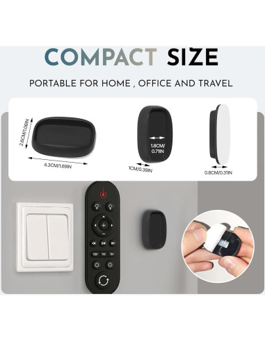 Soporte Magnético para Control Remoto Ayzsdnh 4 Pcs Autoadhesivo