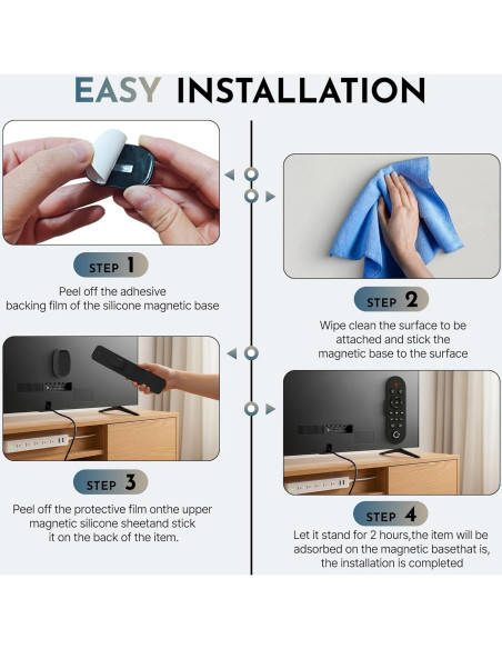 Soporte Magnético para Control Remoto Ayzsdnh 4 Pcs Autoadhesivo