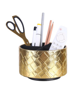 Soporte para Control Remoto LINKWELL PH103 Cuero Dorado 4 Compartimentos