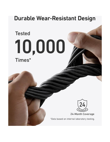 Cable USB C Anker A80E7 240W Carga Rápida 3,05m Negro