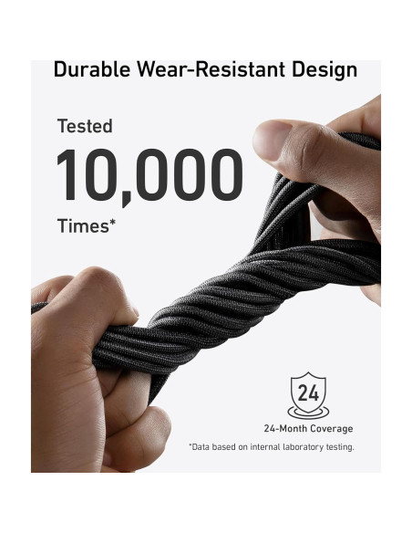 Cable USB C Anker A80E7 240W Carga Rápida 3,05m Negro