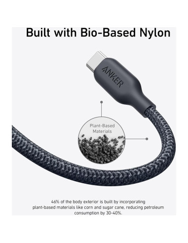 Cable USB C Anker A80E7 240W Carga Rápida 3,05m Negro