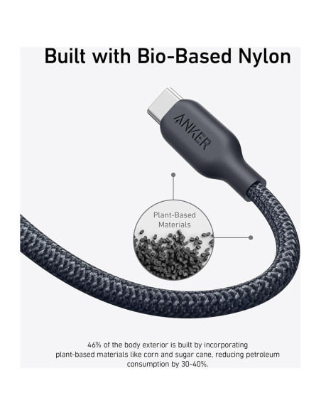 Cable USB C Anker A80E7 240W Carga Rápida 3,05m Negro