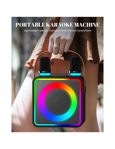 Máquina de Karaoke YLL con 2 Micrófonos Inalámbricos y Bluetooth