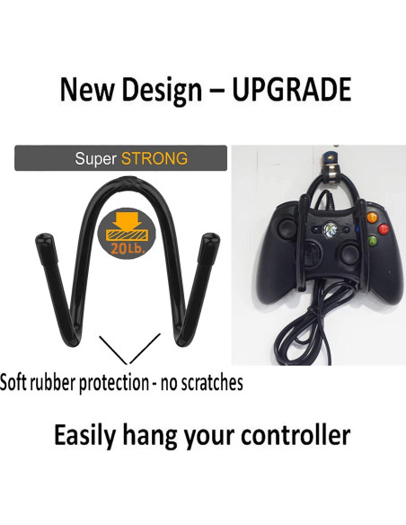 Soporte de Montaje en Pared para Controladores de Juego - 4 Piezas