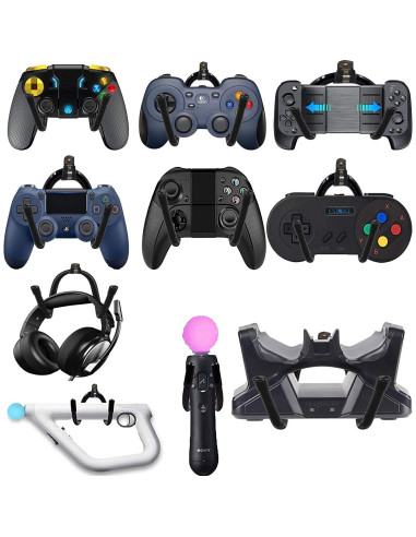 Soporte de Montaje en Pared para Controladores de Juego - 4 Piezas