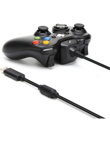 Reiso 2 Cables de Carga USB para Controlador Xbox 360 Negro